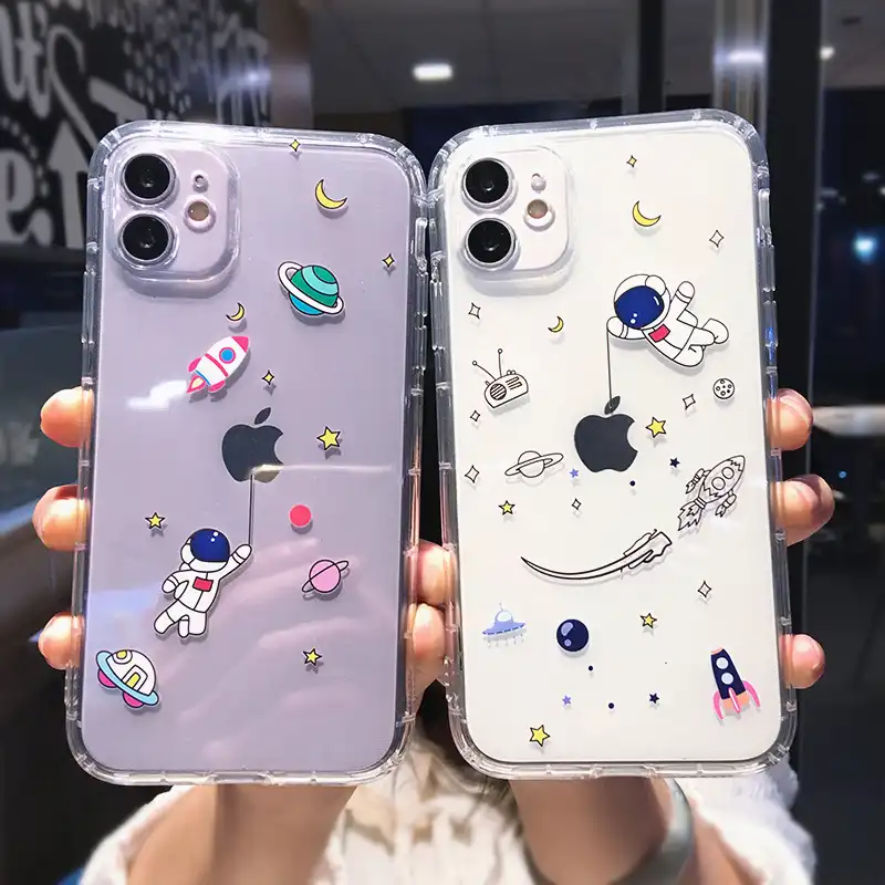 Iphone 12ケースかわいい漫画宇宙飛行士電話ケースiphone 12ミニ11プロマックスxr X Xs最大7 8プラスソフトクリア裏表紙 Phone Case Covers Aliexpress