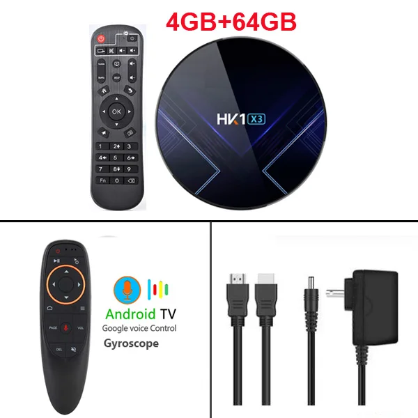 HK1 X3 Android 9,0 ТВ приставка Amlogic S905X3 4 Гб ПЗУ 64 Гб 128 Гб 8K 5G Wifi BT Youtube HDR Google Play Netfilx 1000M LAN телеприставка - Цвет: 4GB 64GB G10S