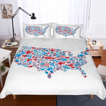 

American Flag Eagle Bedding Set Bedroom Decor 100% Microfiber Hypoallergenic with Zipper 1PC Duvet Cover with Pillowcases