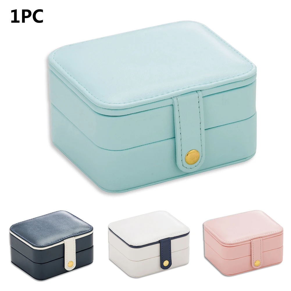 Organizer Travel Multilayer Casket Earring Ring Storage Box Accessories Gift Bag Portable Leather Small Jewelry Case