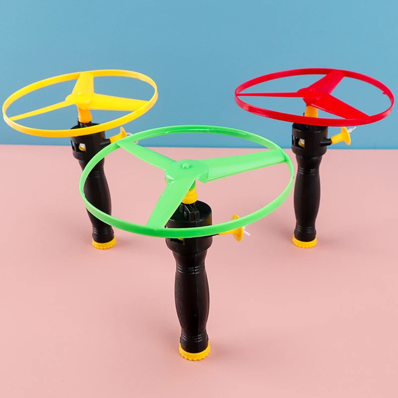 6pcs Flying Disc Propeller Toys Kids Helicopter Pull String Flying