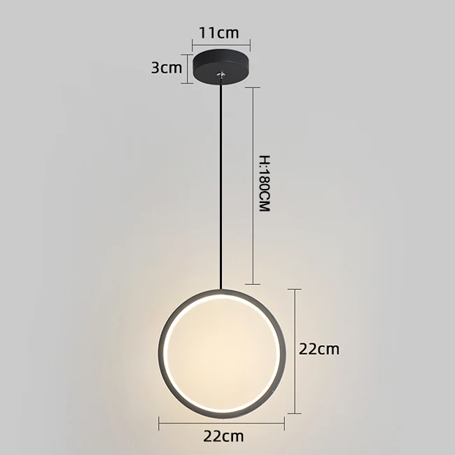 NEO Gleam Circle Rings Modern led chandelier for bedroom bedside dining room bar white or black color led chandeliers 90-260V - Lampshade Color: 1 Ring Black