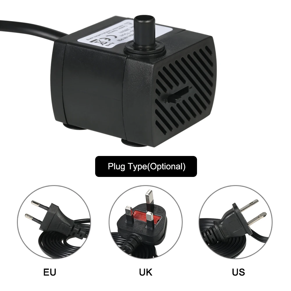 รูปสินค้า 110 V/220 V 2.5 W/3 W/4 W/5 W Ultra-Quiet Submersible น้ําพุปั๊มกรองบ่อปลา Aquarium ปั๊มน้ําถัง Garden Fountain
