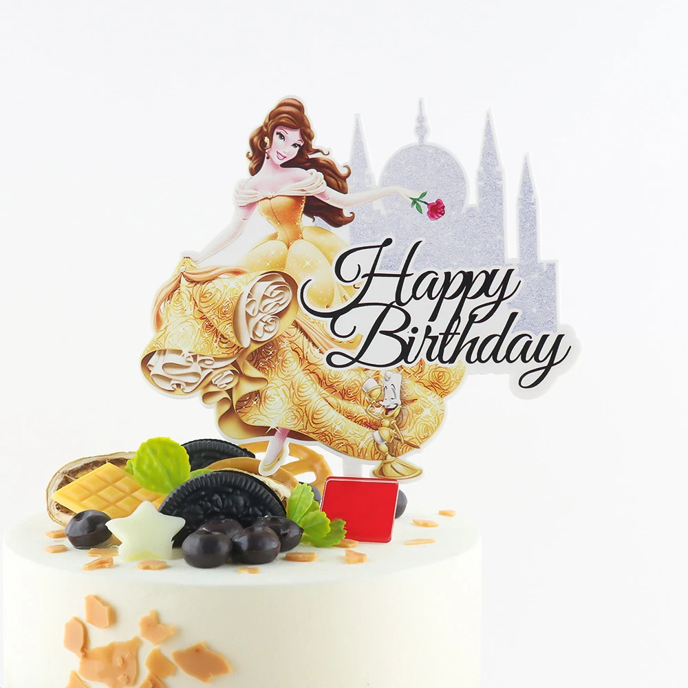 Decoration De Gateau D Anniversaire De Princesse Disney Fournitures En Acrylique Pour Anniversaire De Filles Cendrillon Aurore Belle Aliexpress