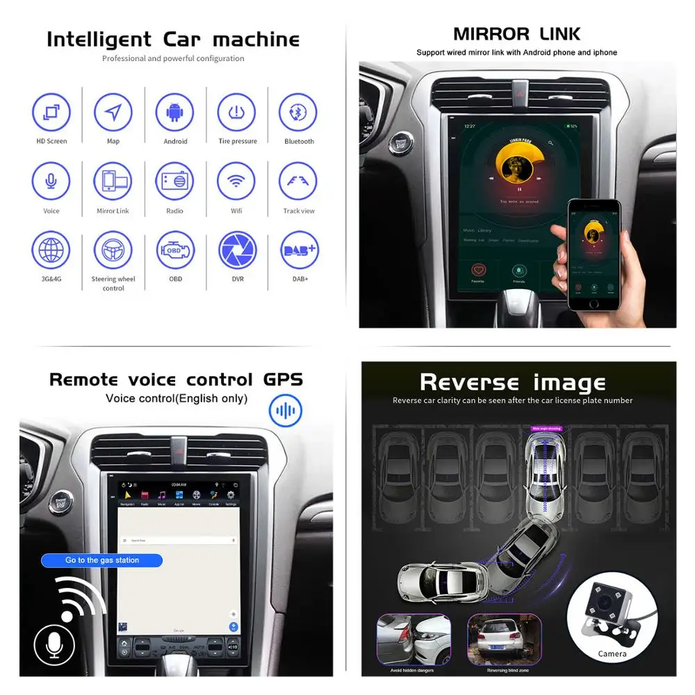 Aotsr Tesla 12," вертикальный экран Android 9,0 автомобильный DVD мультимедийный плеер gps навигация для Ford Mondeo 2013- стерео Wifi