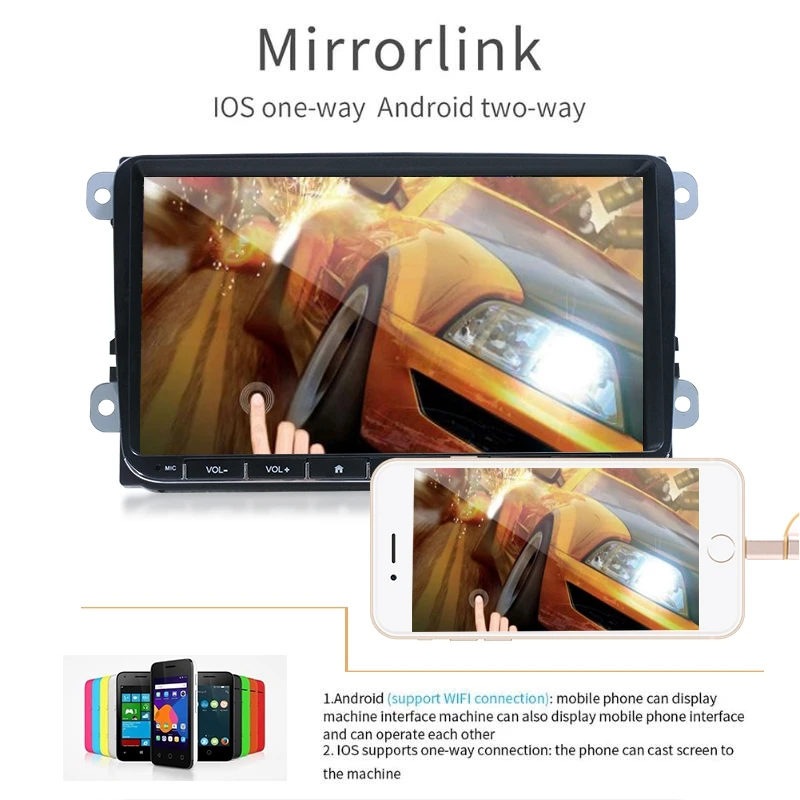 2Din Android 9,0 автомобильный 9 дюйм Радио стерео плеер Hd экран Gps навигация 4,0 Bluetooth для V-w Passat Golf Mk5 Mk6 Je-tta T5 Eos
