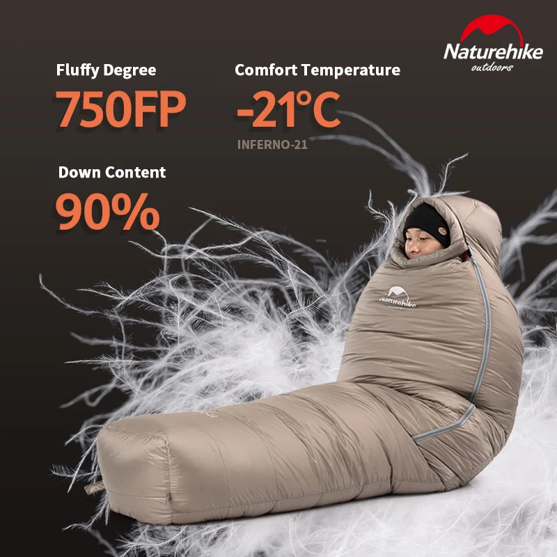 Naturehike-21 ℃ теплый спальный мешок для мам с гусиным пухом 750FP утепленный зимний теплый спальный мешок для пеших прогулок водонепроницаемый