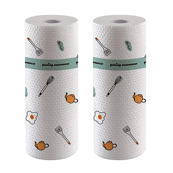 

2 Rolls Disposable Cleaning Towel Paper Towels Kitchen Disposable Cleaning Nonstick Rag House Cleaning Cloth Washcloth