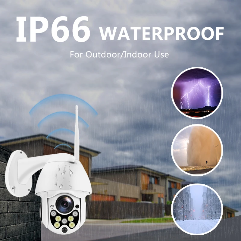 

Outdoor Speed Dome Security Camera Wireless Wifi IP Camera 1080P PTZ Pan Tilt 4X Digital Zoom Network CCTV Surveillance