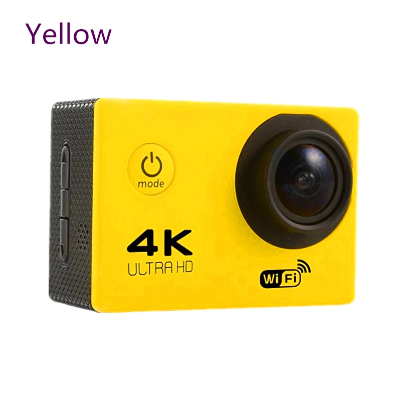 Цвет: желтый Ультра HD 4 K экшн-камера wifi видеокамеры 16MP 170 go cam 4 K deportiva 2 дюйма f60 водонепроницаемая Спортивная камера pro 1080P 60fps cam - Название цвета: Цвет: желтый
