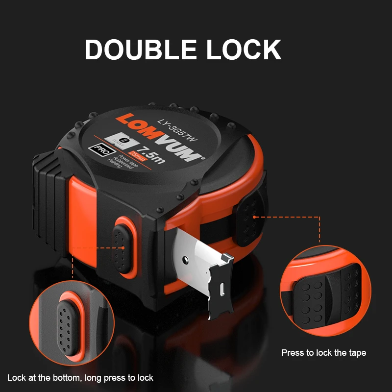 5M Metric System Auto Lock Measurement Tape 7.5M Tape Measure Retractable 3M Measuring Centimeters Gauging Tools Tape Measure