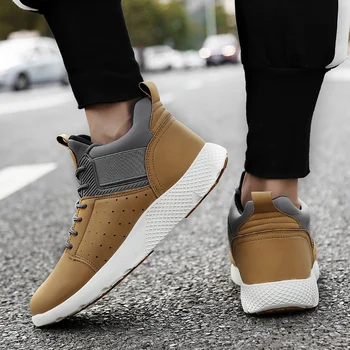 

Mens Sneakers Winter Casual Shoes Genuine Leather Shoes mens Lace Up Flats Fashion Male Footwear New designer Black Shoes 2018