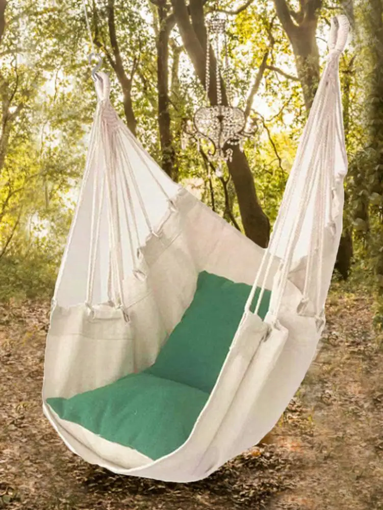 Summer Swing Canvas Hammock Indoor Courtyard Leisure Entertainment Hanging Chair Suitable For Adults And Children 6