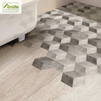 

Funlife Floor Stickers Black and White Gray DIY Anti-Slip Self-adhesive Waterproof Wall Art for Hotel Bathroom Kitchen DB074