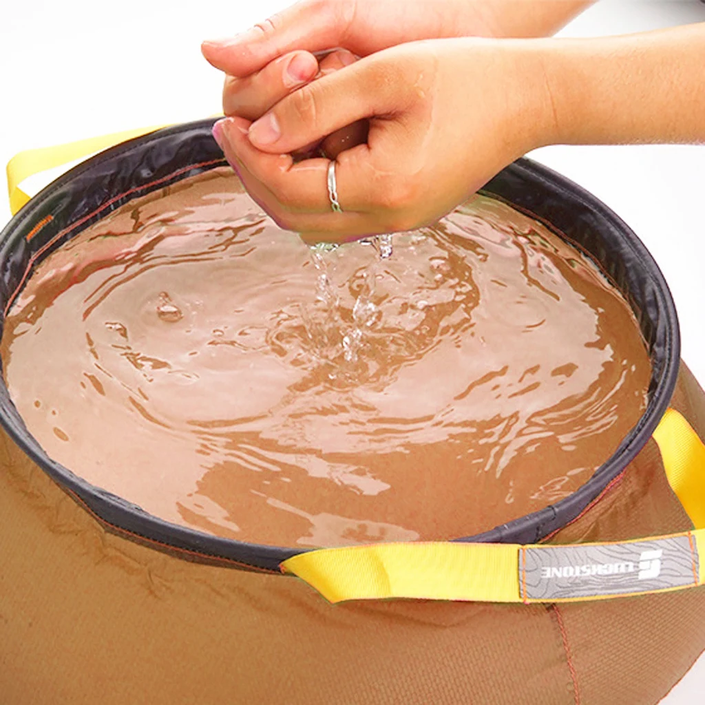 12L Outdoor Foldable Travel Camping Festival Basin Sink Washing Bag Water Pot Camp Cooking Supplies