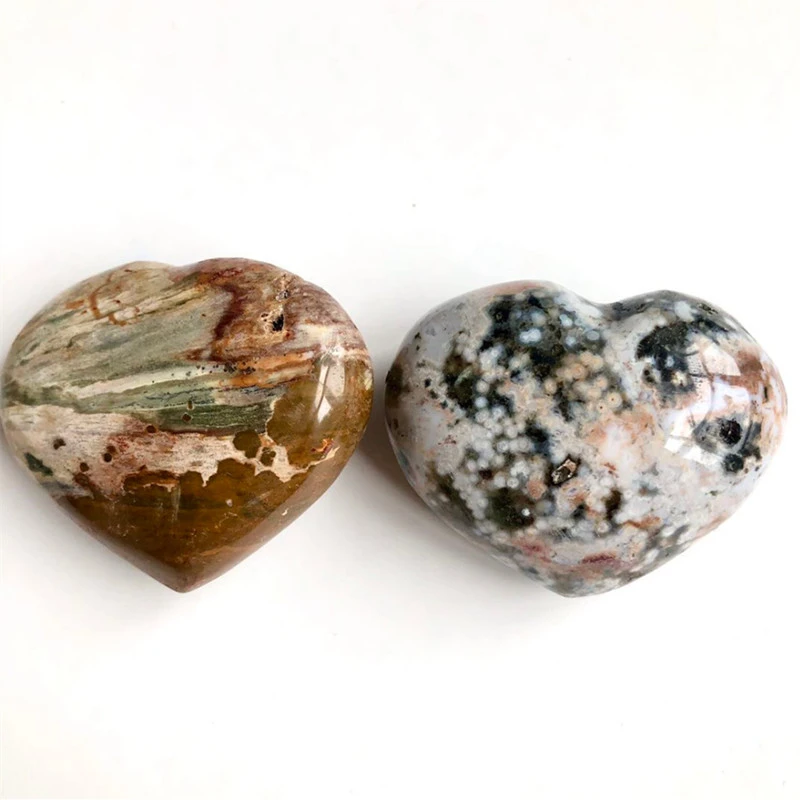1pcs Natural Ocean Jasper Crystal Quartz Palm Stone Decor Gemstone Healing Reiki