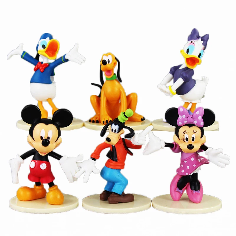 Aannemelijk neerhalen Nadruk 6 Stks/partij Mickey Mouse Figuren Minnie Daisy Duck Donald Goofy Hond  Pluto Model Speelgoed|null| - AliExpress