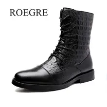Новинка года; сезон осень-зима; Мужские ботинки в байкерском стиле из натуральной кожи; Кожаные Классические мужские ботинки средней высоты в винтажном стиле; обувь; 45, 46