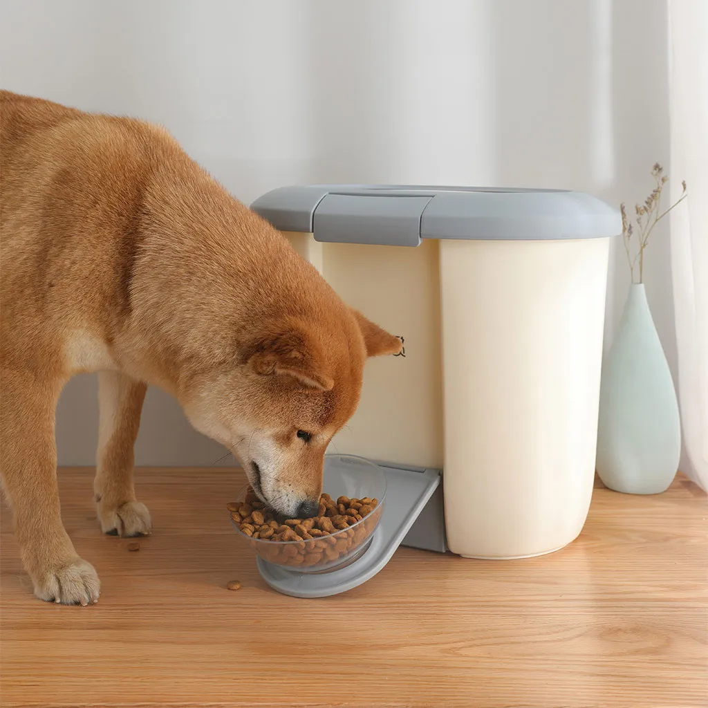 Водопроводный фонтан 5L Pet еда для кошек и собак ведро для хранения большой емкости влагостойкий с чашей диспенсер de agua@ 25