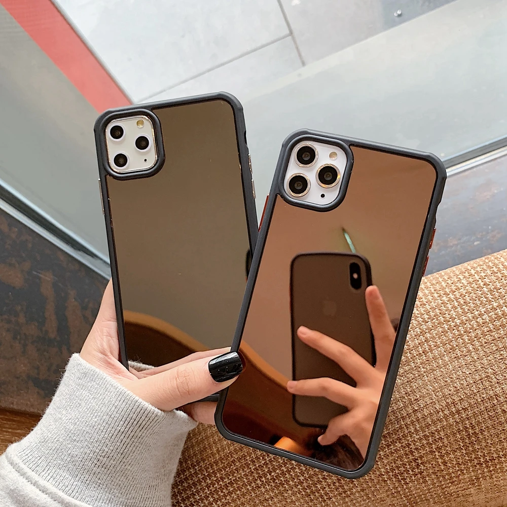 Shockproof Mirror Case For Iphone 11 Pro Max Xs For Girl Women Makeup Gold Mobile Cover 6s 6 7 8 Plus Xr X Unique Luxury Fundas Aliexpress