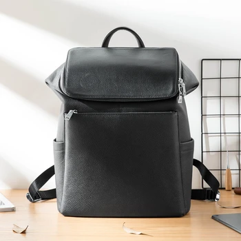

Men's Backpack Backpack Men's Fashion Trend Casual Travel Backpack Leather Leather Computer Bag Large Capacity School Bag