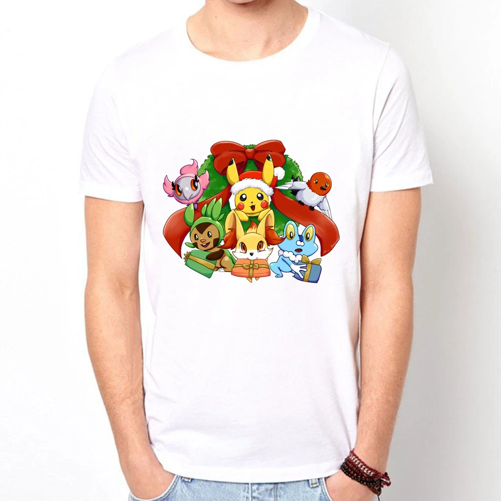 Christmas T Shirt Fashion Lovely Pokemon T Shirt Anime Pika Men T Shirts Pikachu Boy O Neck Cotton Short Sleeve Tshirt T Shirts Aliexpress