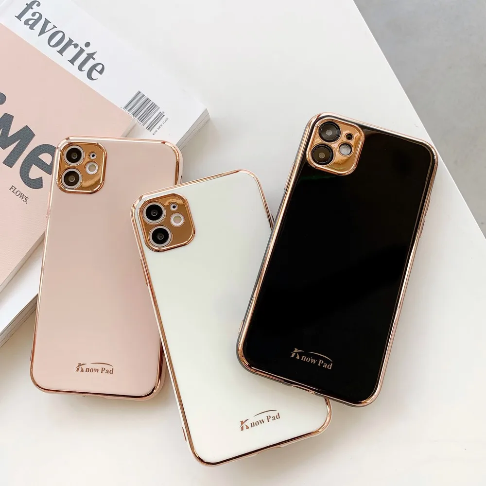 Высококачественный однотонный чехол с гальваническим покрытием 6D для iPhone 11 Pro Max
