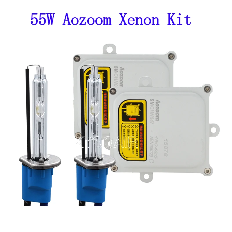 KYSQAIR Original 12V 55W Aozoom AC Slim HID Ballast Kit Xenon H7 5500K H1 H11 D2H Fast Bright Auto Lamp Bulbs Car Accessories (1)