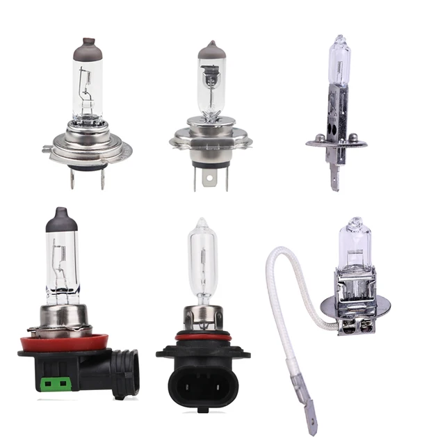 Car Halogen Lights Bulb H7 H4 H1 H11 H3 9005 9006 H8 3000-4000k Bright White Yellow Car Headlight Fog Lights Driving Lamp