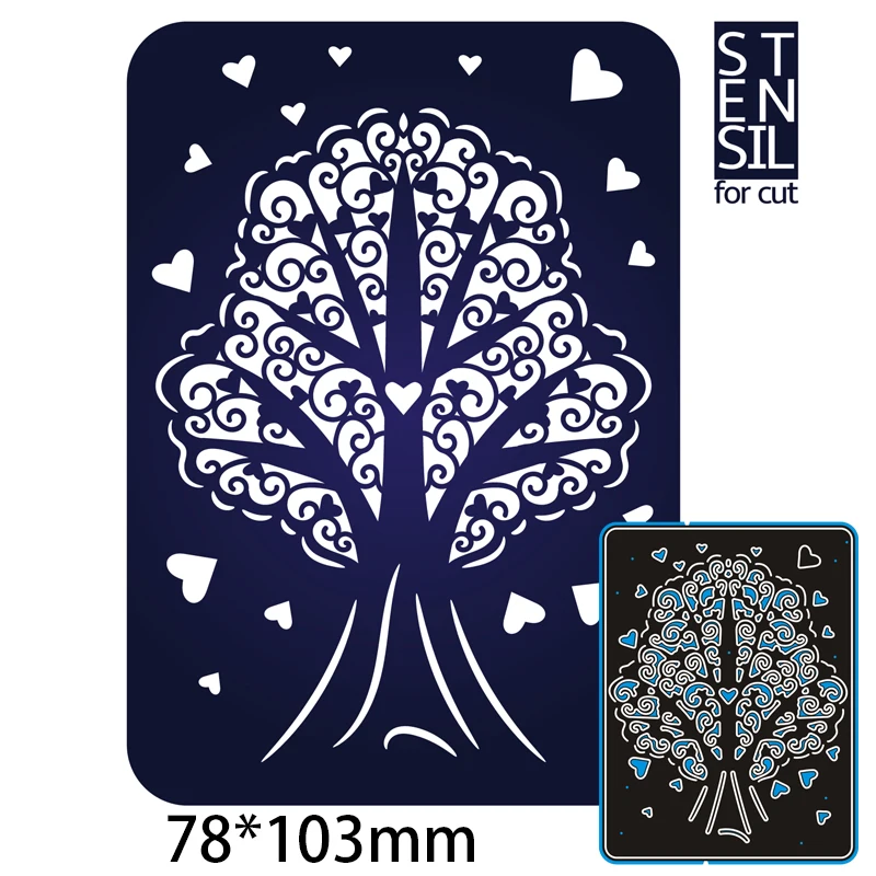 

Cutting Dies Tree Card New Metal Decoration Scrapbook Embossing Paper Craft Album Card Punch Knife Mold 78*103mm