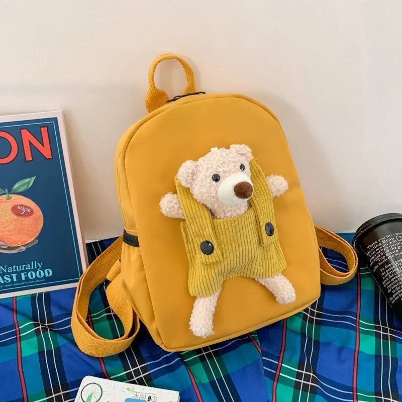 Orso Zaino Per Bambini In Velluto A Coste – Mini Zaino Peluche Morbido Con Orecchie, Per Asilo, Scuola E Viaggi, Colore Beige - 2