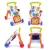 Многофункциональный Baby Walker Stand-to-Sit Тележка Высокое Качество Детский Подарок Для Малыша Обучение Ходить Музыка Фортепиано Телефон Рисунок Игрушка