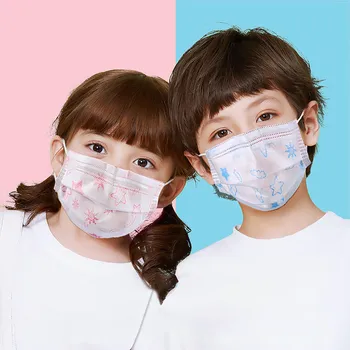 

50PC Disposable Facemask Protection Children Print Daily Care Cover FaceCover Protect Children Dustproof Washable SCarf