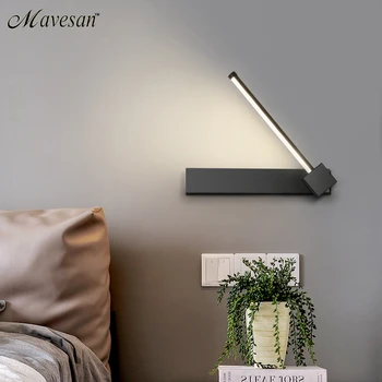 

LED Wall Lamp For Bedroom Study room 7w Adjustable luminaire Black White Color Indoor Lighting