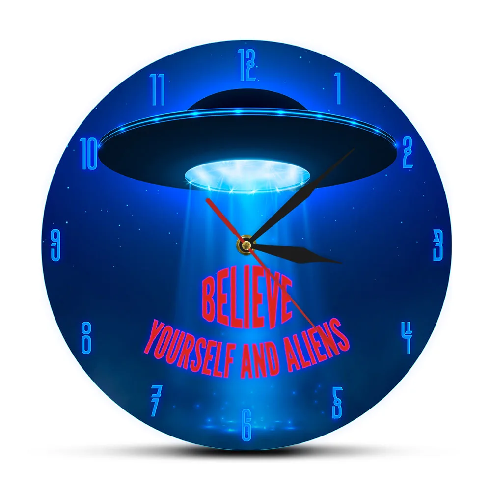 Настенные часы Believe yours и Alien цитата в космическом пространстве настенные
