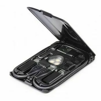 

Foldable Cable Storage Portable Wireless Charger Multifunctional Memory Reader Tool LED Light Slot Universal Urban Survival Card