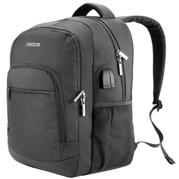 

OSOCE Laptop Backpack Travel Laptop Computer Back Pack Bag for Men Women With USB Charging Port Water Resistant For 15.6 Laptop