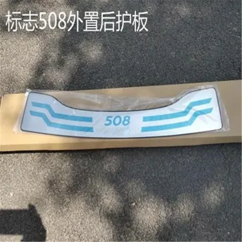 

304 stainless Exterior Protective Pad On The Rear Trunk Trim Lid Threshold Rear Door Sill for Peugeot 508 2011-2019 Car styling