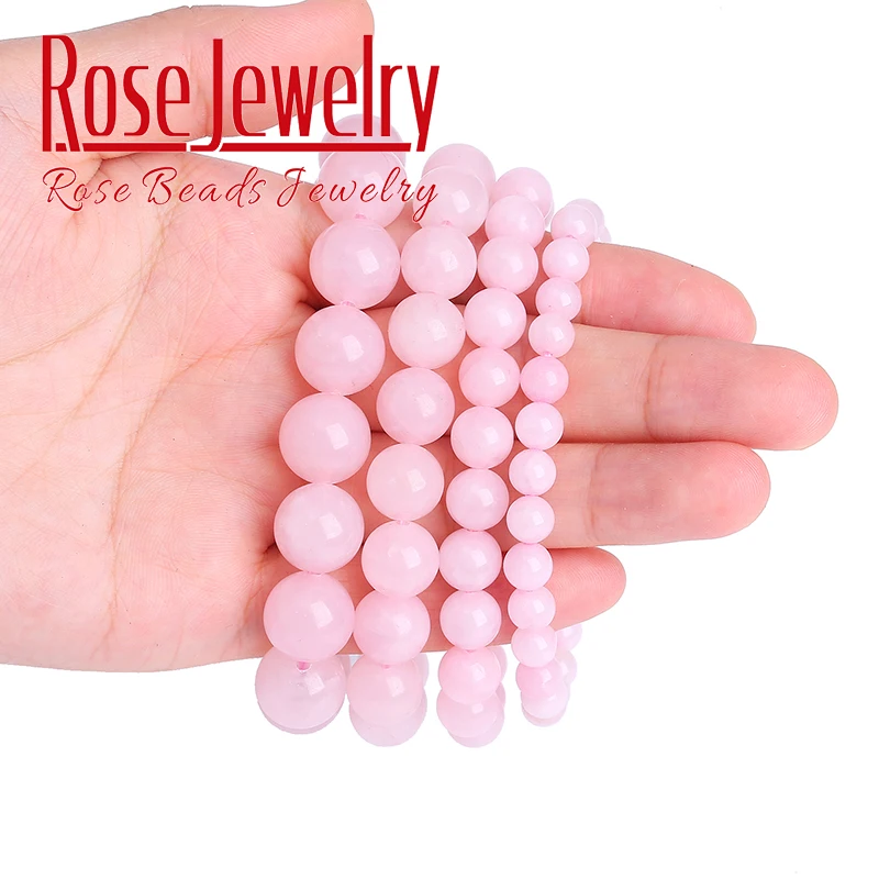 Bracciale Regolabile In Pietra Naturale Rosa Con Ciondolo Cuore In Cristallo - Gioiello Romantico Per Ragazze E Donne - Perla E Corda Intrecciata - 2