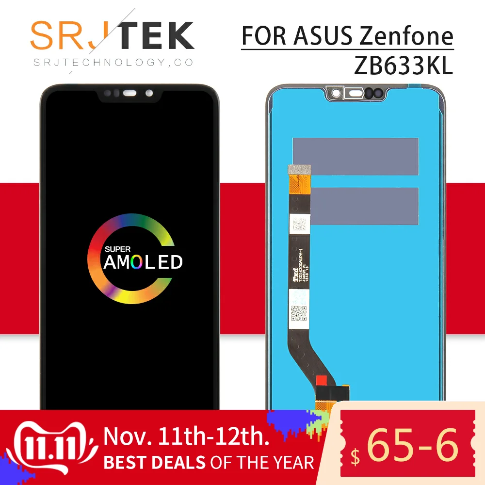 Для Asus Zenfone Max Plus(M2) ZB634KL ЖК-дисплей для Asus Zenfone Max Shot ZB634KL экран дисплея сенсорный дигитайзер стеклянная рамка