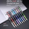 High quality 3008 Piston Transparent  Fountain Pen Set EF/F Silver/GoldenTrim Ink Gift Pen for Office Business School 2
