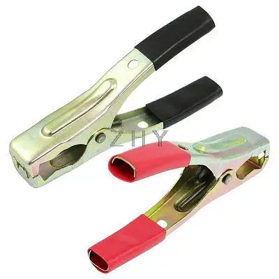 

2 Pcs Gold Tone Insulated Car Battery Clips Alligator Clamps