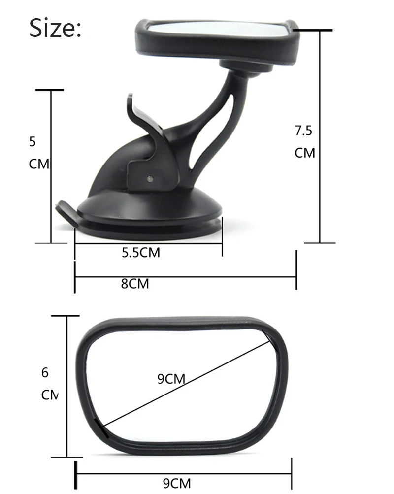 Детское безопасное зеркало заднего вида, детское Зеркало для наблюдения, 360 градусов, регулируемая Присоска на лобовое стекло, детское автомобильное зеркало
