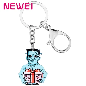 Tanie Newei Akrylowe Halloween Przerażające Zombie Breloki Duże Lekkie Pudełko Brelok Biżuteria Dla Kobiet Mężczyzn Samochód Klasyczny Dekoracja Torby