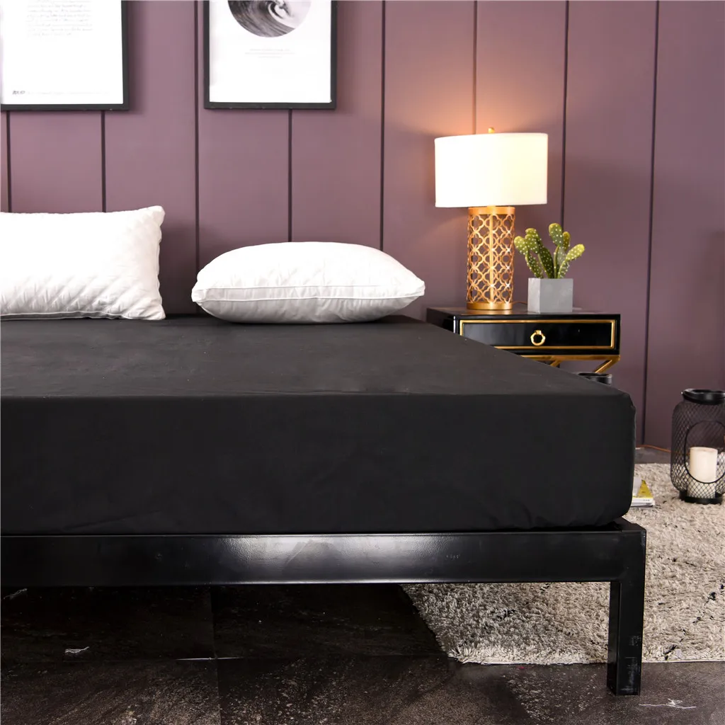 KXAAXS черный матрас для кровати сплошной цвет водонепроницаемый кровать батут крышка матрас Противоскользящий защитный чехол для дома#804g40