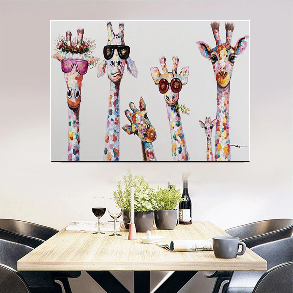 Граффити искусство животное жираф с планкой Гостиная Искусство декоративная