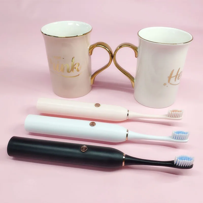 Three Color Electric Toothbrush Sonic Vibration Adult Household Soft Fur USB Charging Waterproof Electric Toothbrush Couple Gift Three Color Electric Toothbrush Sonic Vibration Adult Household Soft Fur USB Charging Waterproof Electric Toothbrush Couple Gift