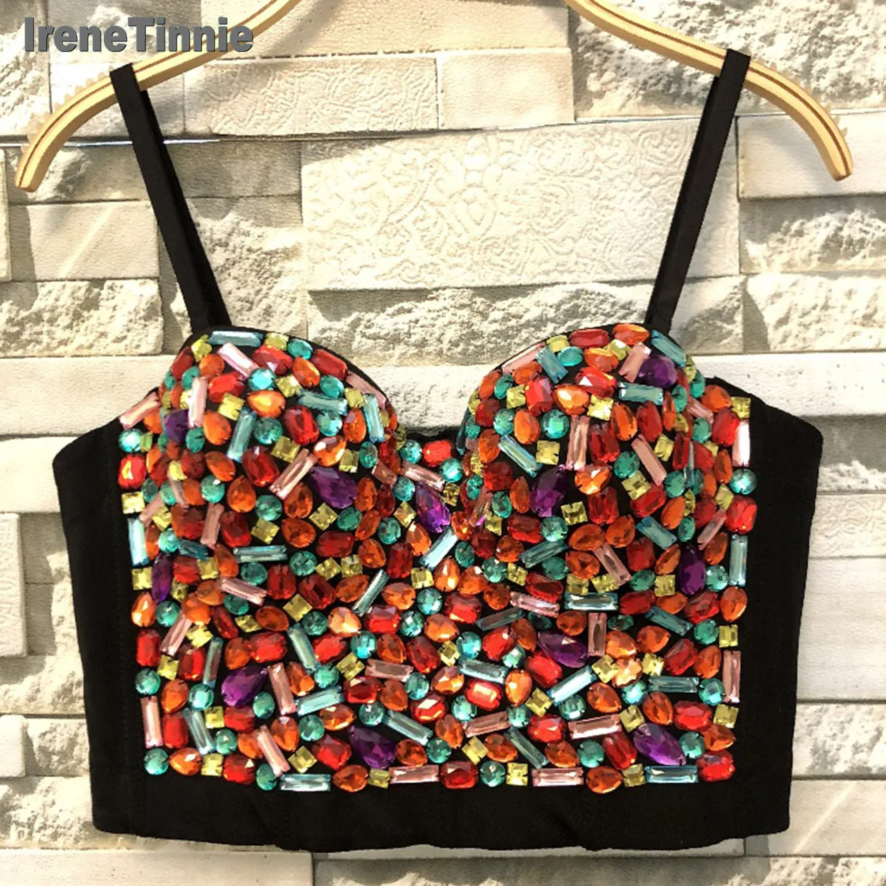 Irene Tinnie 2020 New Candy Vest Fashion Sexy Dance Performance Breast-wrapped Women's Bustier Crop Tops | Женская одежда