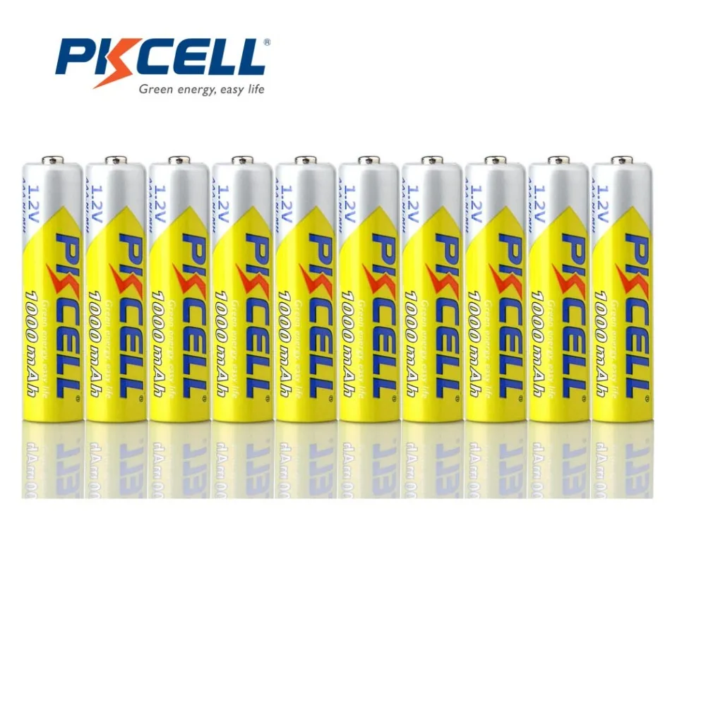

10PCS/lot PKCELL AAA Battery 1000mAh 3A 1.2V Ni-MH AAA Rechargeable Battery Batteries Baterias for Camera Flashlight Toy