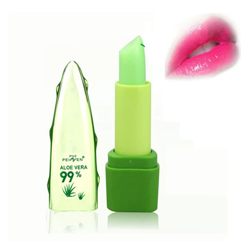 

Portable Pure Natural 99% Aloe Vera Gel Temperature Changing Color Long-lasting Moistourizing l ip care l ip Cream Gift